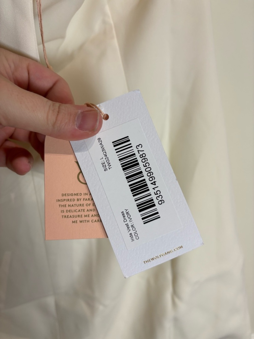 The Wolf Gang Irida Vest Dress in Ivory Size - Picture 8 of 10